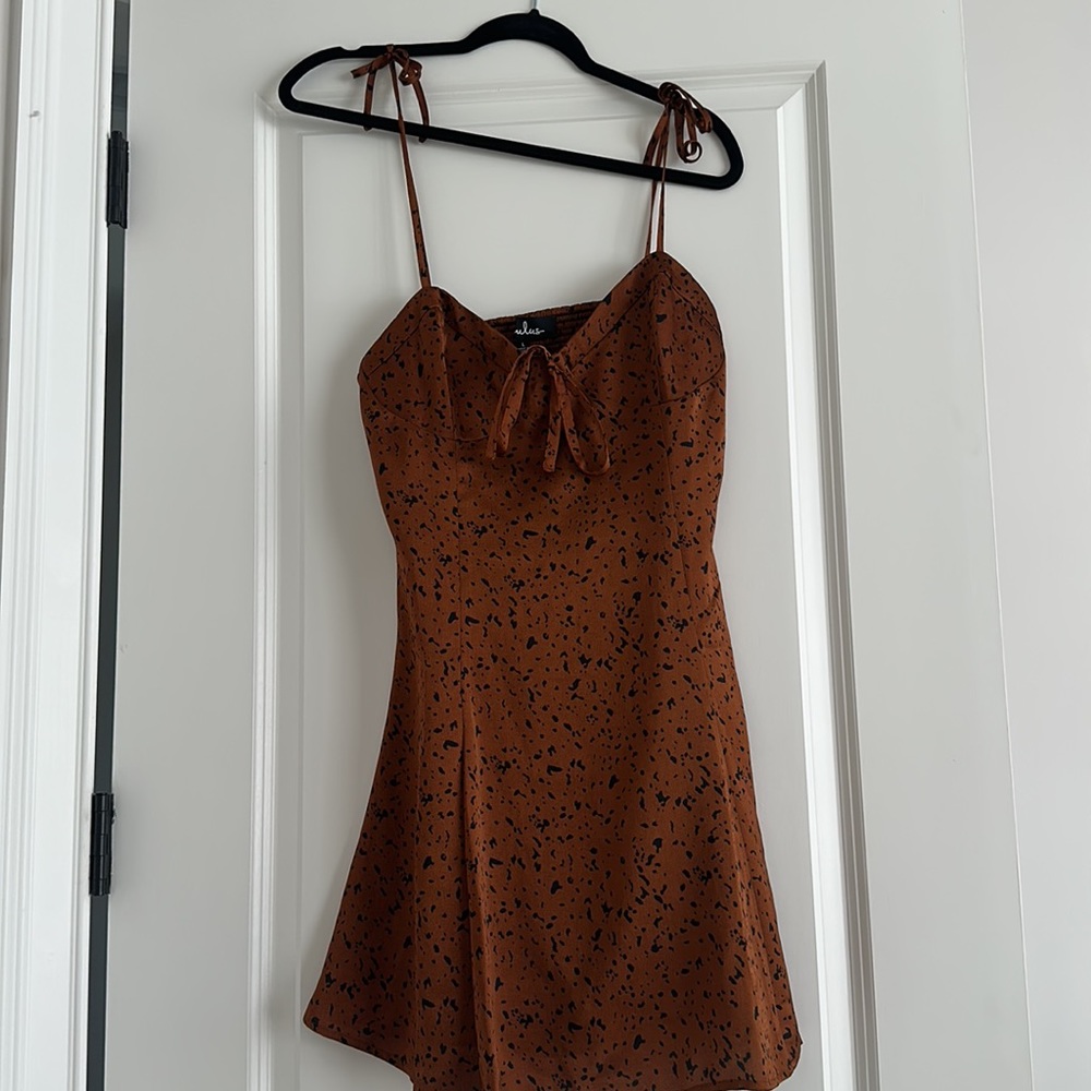 NWT Lulus bombshell bronze dress leopard print. Size Large - Picture 5 of 6